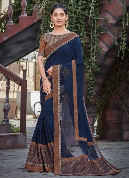 Blue Colour NORITA ROYAL ADVEKA Latest Wedding Wear Silk Embroidered Saree Collection 41115